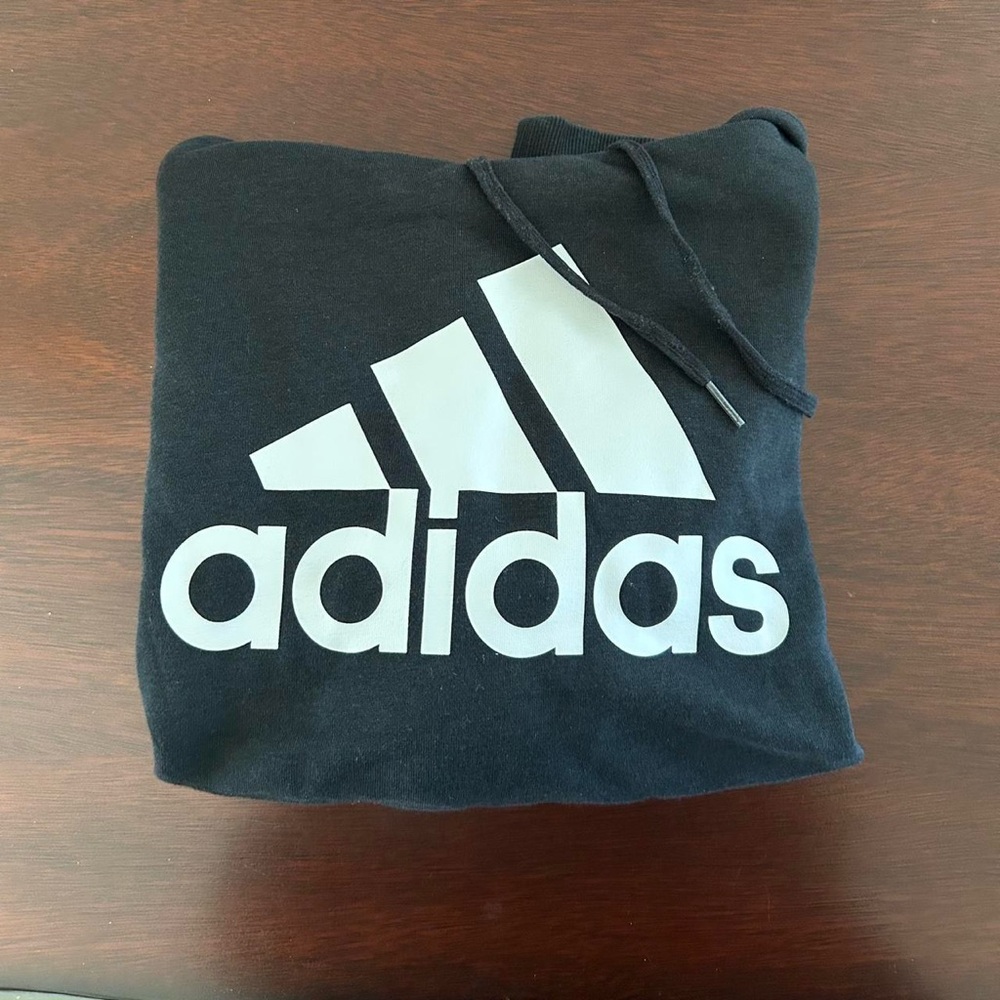 Adidas Black Hoodie with White Logo